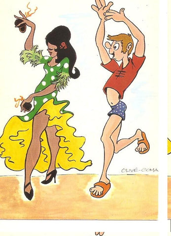 Postal 046294 : Vacaciones. Clases de Flamenco