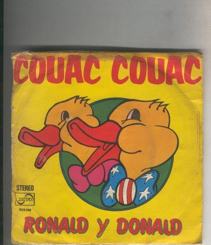 Disco de 45 r.p.m: Ronald y Donal: Couac Couac y Pussycat