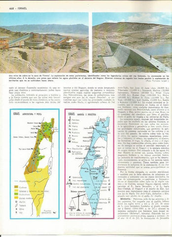 LAMINA MONITOR 0084: MINA DE COBRE EN TIMMA Y MAPAS DE ISRAEL