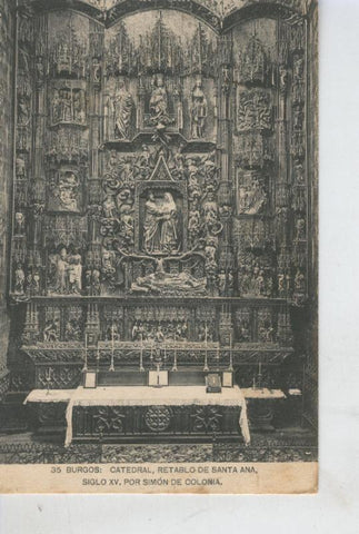 Postal B/N 0398 : Burgos, Retablo de Santa Ana en la catedral