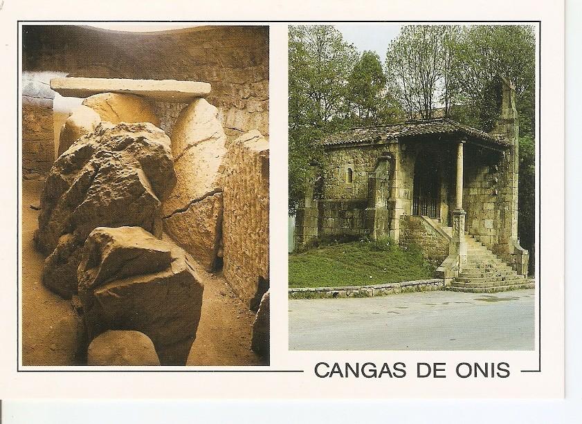 Postal 030370 : Picos de Europa Cangas de Onis. Capilla de la Santa Cruz en su interior Dolmen periodo neolitico