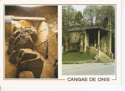 Postal 030370 : Picos de Europa Cangas de Onis. Capilla de la Santa Cruz en su interior Dolmen periodo neolitico