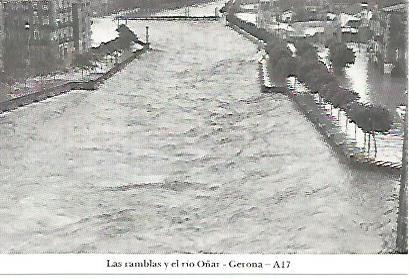 POSTAL 55112: Gerona. Puente derrumbado. 12 octubre 1962