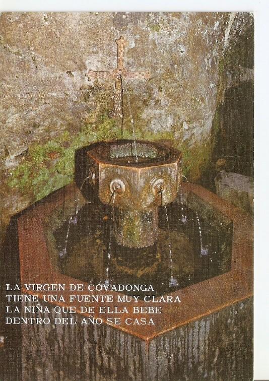 Postal 049725 : Covadonga (Asturias). Fuente de los Siete Caños (Fuente del Matrimonio)