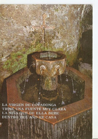 Postal 049725 : Covadonga (Asturias). Fuente de los Siete Caños (Fuente del Matrimonio)