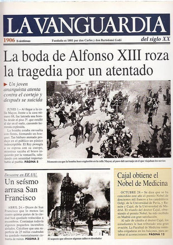 LA VANGUARDIA año 1906. Atentado en la boda de Alfonso XIII