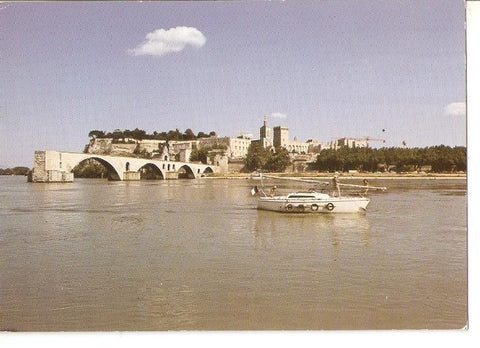 Postal 048339 : Avignon. Vue generale du Pont ST Benezet et du Palais Des Papes