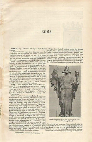 LAMINA ESPASA 16854: Estatua alegorica de Roma