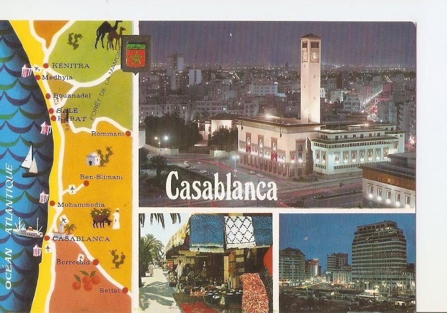 Postal 035032 : Casablanca. Fuente luminosa y musical. Plaza de las Naciones Unidas