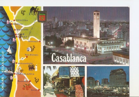 Postal 035032 : Casablanca. Fuente luminosa y musical. Plaza de las Naciones Unidas