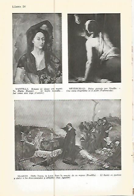 LAMINA 05360: Retrato de dama por Picasso y Pobre de Murillo
