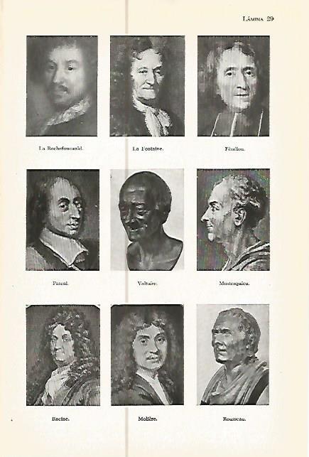 LAMINA 05364: Fontaine Montesquieu Voltaire Moliere y otros