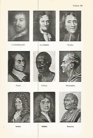 LAMINA 05364: Fontaine Montesquieu Voltaire Moliere y otros