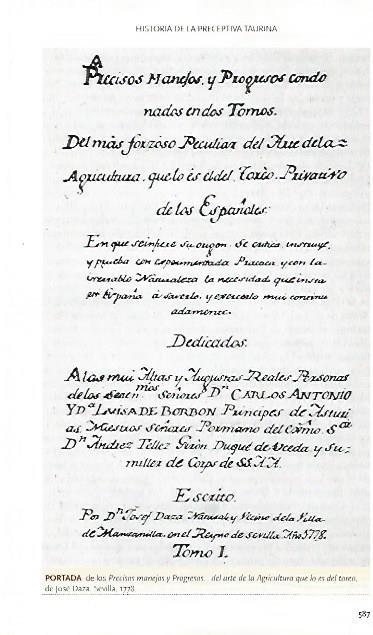LAMINA COSSIO 50008: Portada de Precisos manejos … de 1778
