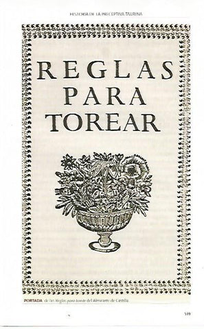 LAMINA COSSIO 50015: Reglas para torear del Almirante de Castilla