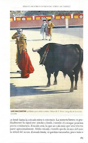 LAMINA COSSIO 50027: Luis Mazzantini dibujo de D. Perea