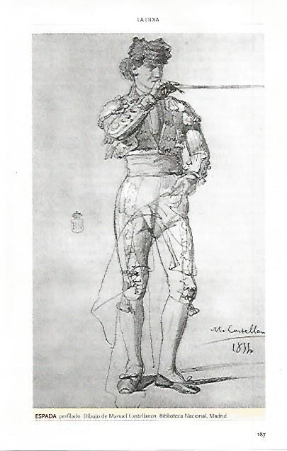 LAMINA COSSIO 50046: Espada perfilado dibujo de M. Castellanos