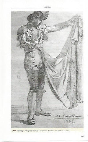 LAMINA COSSIO 50048: Capa de brega dibujo de M. Castellanos 1855