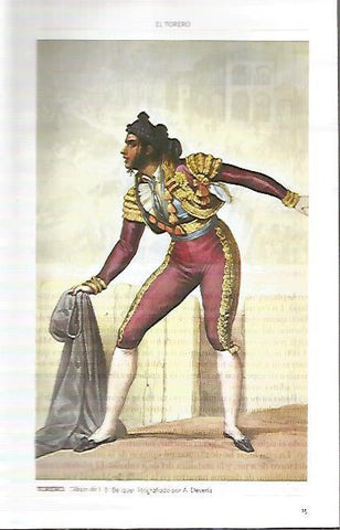 LAMINA COSSIO 50090: Torero dibujo de B. Becquer