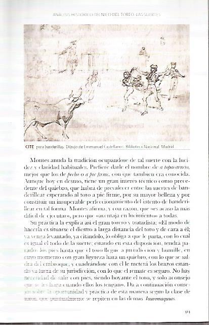 LAMINA COSSIO 50168: Cite para banderillas dibujo de E. Castellanos