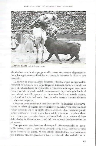 LAMINA COSSIO 50204: El picador Antonio Ibañez