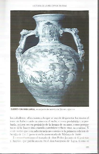 LAMINA COSSIO 50245: Jarron de Talavera con decoracion taurina