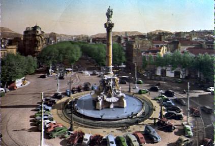 POSTAL 56134: Marseille Fontaine Cantin et Place Castellane