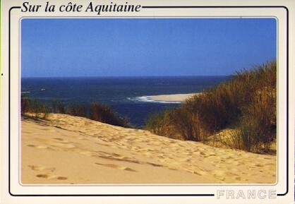 POSTAL 56227: Sur la cote Aquitaine Da haut de la dune l Ocean Atlantique