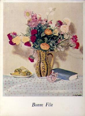 POSTAL 56282: Bonne Fête Gai Bouquet E.Macho