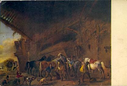 POSTAL 56299: Museo del Prado Wouwerman Salida de la Posada