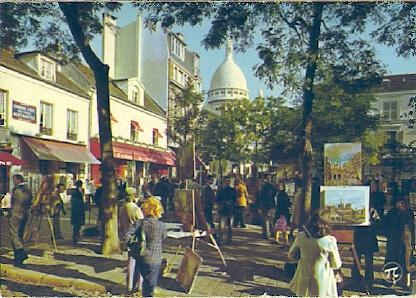 POSTAL 56323: Place du Tertre et les peintres de Montmartre Paris