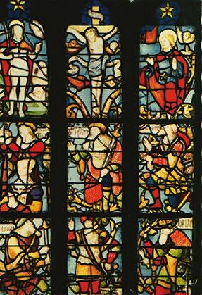 POSTAL 56434: Meilars Confort Sud Finistere Vitrail du choeur
