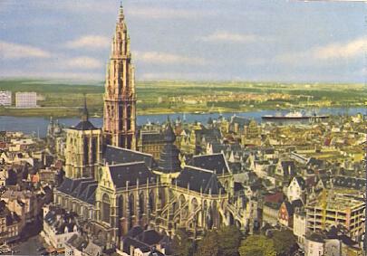 POSTAL 56479: Anvers Cathedrale et l Escaut