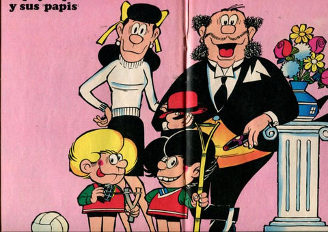 Zipi y Zape semanal numero 000 (10.7.1972): Poster central de Zipi y Zape con sus papis