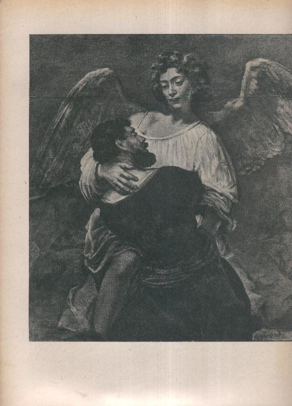 Rembrandt lamina 061: Giacobbe en los brazos del angel