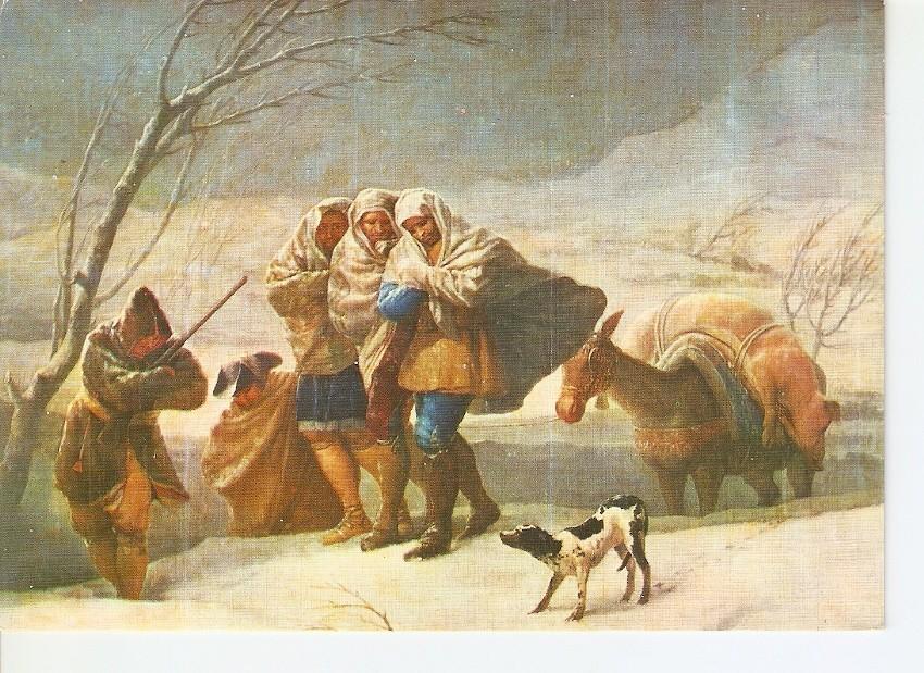 Postal 024939 : La Nevada (1786). Escuela Española. Goya