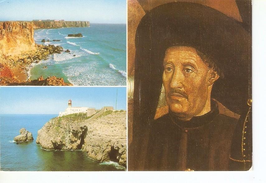 Postal 036767 : Portugal - Algarve - Sagres. Infante D. Henrique - Fortaleza - Farol de S. Vicente