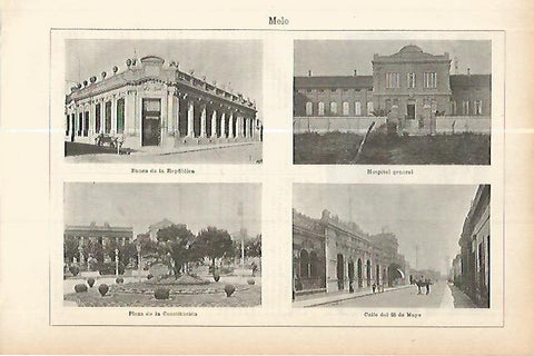 LAMINA ESPASA 17755: Vistas de Melo Uruguay