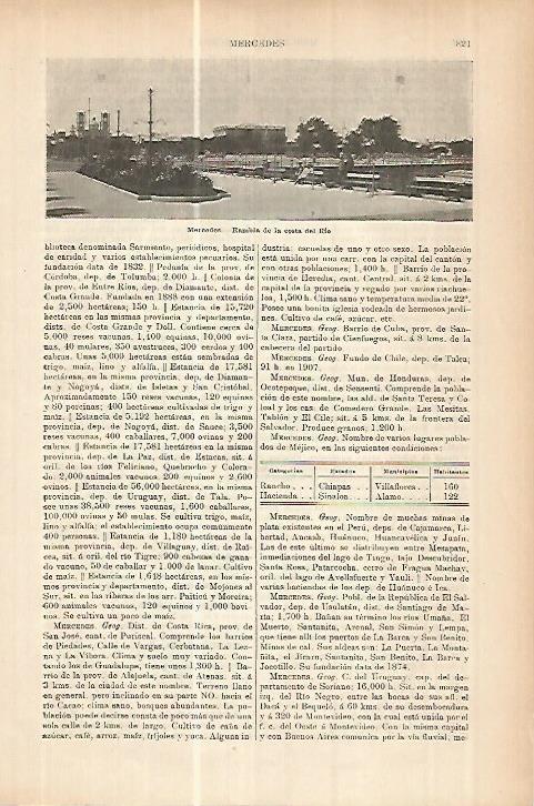 LAMINA ESPASA 17828: Rambla en Mercedes Argentina