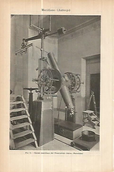 LAMINA ESPASA 17847: Circulo meridiano del Observatorio Fabra de Barcelona