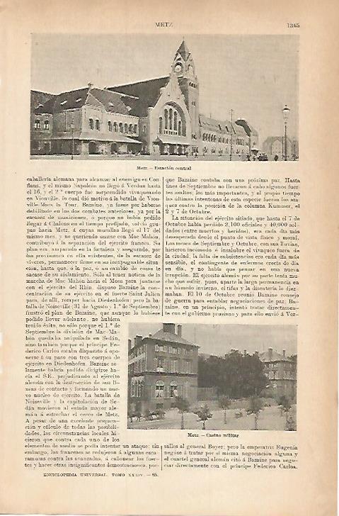 LAMINA ESPASA Alemania 17907: Estacion central de Metz Alemania