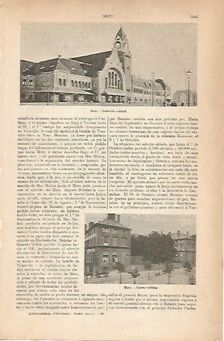LAMINA ESPASA Alemania 17907: Estacion central de Metz Alemania