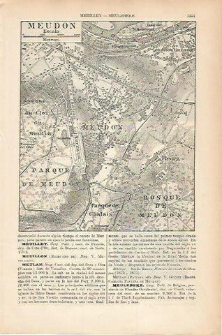 LAMINA ESPASA 17908: Plano de Meudon Francia