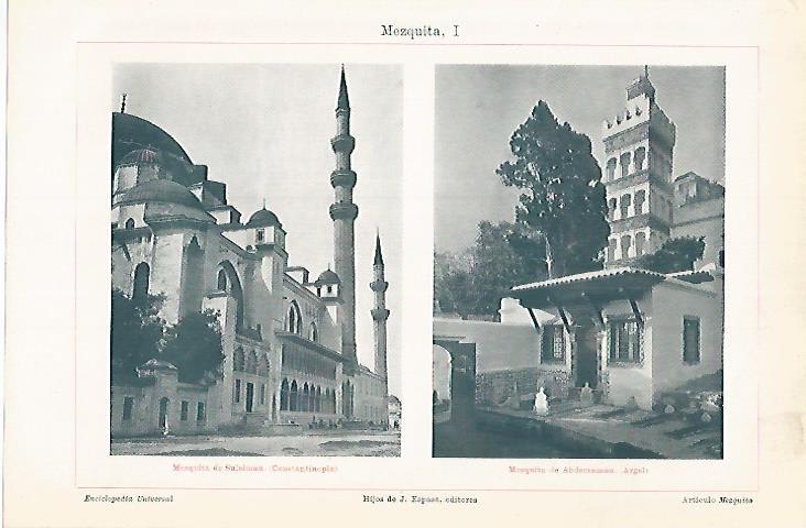 LAMINA ESPASA 17916: Mezquita de Suleiman (Estambul) y Mezquita de Abderraman (Argel)