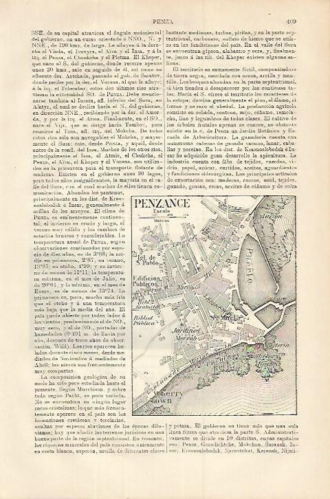 LAMINA ESPASA 17962: Plano de Penzance Inglaterra