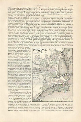 LAMINA ESPASA 17962: Plano de Penzance Inglaterra
