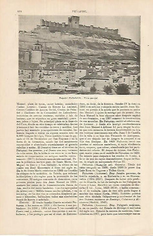 LAMINA ESPASA 17966: Vista de Peñafiel Valladolid