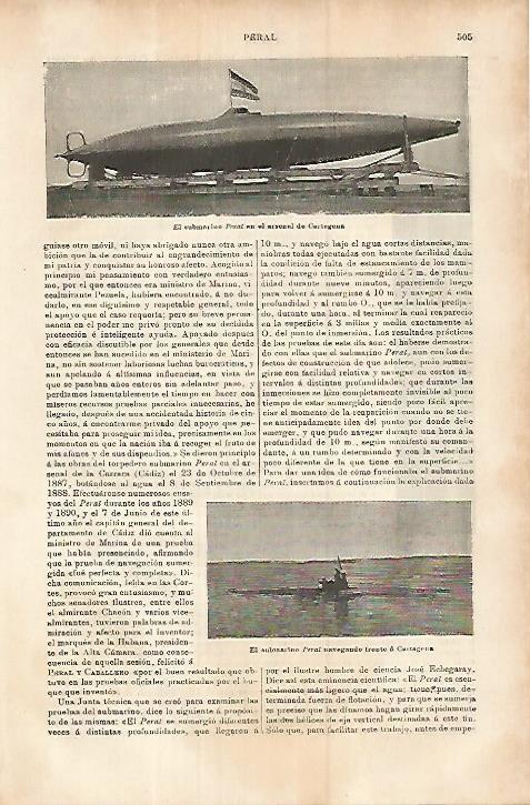 LAMINA ESPASA 17977: El submarino Peral en Cartagena