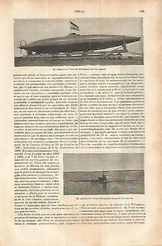 LAMINA ESPASA 17977: El submarino Peral en Cartagena