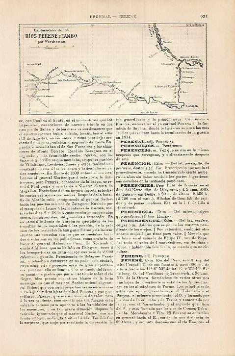 LAMINA ESPASA 17990: Mapa de la exploracion de los rios Perene y Tambo
